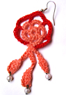 Red crochet festival earrings